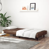 2-Seater Sofa Bed Brown Faux Leather - Side View