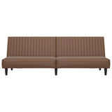 2-Seater Sofa Bed Brown Faux Leather - Top-Down View