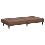 2-Seater Sofa Bed Brown Faux Leather - Rear View