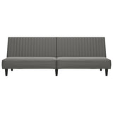 2-Seater Sofa Bed Grey Faux Leather - Top-Down View