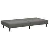 2-Seater Sofa Bed Grey Faux Leather - Rear View