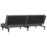 2-Seater Sofa Bed Grey Faux Leather - Close-Up Angle
