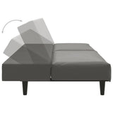 2-Seater Sofa Bed Grey Faux Leather