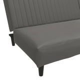 2-Seater Sofa Bed Grey Faux Leather - Extra Image