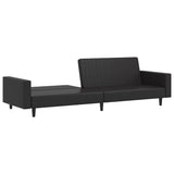 2-Seater Sofa Bed Black Faux Leather