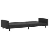 2-Seater Sofa Bed Black Faux Leather - Rear View