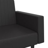 2-Seater Sofa Bed Black Faux Leather - Extra Image