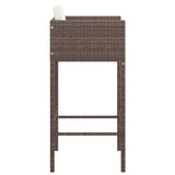 Bar Stools 4 pcs with Cushions Brown Poly Rattan - 45-Degree Angle