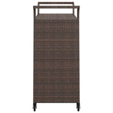 Bar Cart with Drawer Brown 100x45x97 cm Poly Rattan