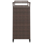 Bar Cart with Drawer Brown 100x45x97 cm Poly Rattan