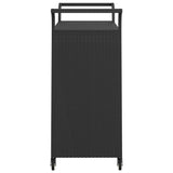 Bar Cart with Drawer Black 100x45x97 cm Poly Rattan
