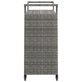 Bar Cart with Drawer Grey 100x45x97 cm Poly Rattan - 45-Degree Angle