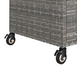 Bar Cart with Drawer Grey 100x45x97 cm Poly Rattan - Rear View