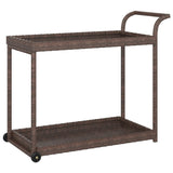 Bar Cart Brown 100x45x83 cm Poly Rattan - Front View