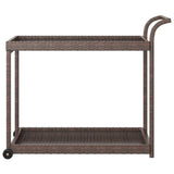 Bar Cart Brown 100x45x83 cm Poly Rattan - Side View