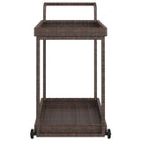 Bar Cart Brown 100x45x83 cm Poly Rattan - Top-Down View