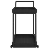 Bar Cart Black 100x45x83 cm Poly Rattan - Top-Down View