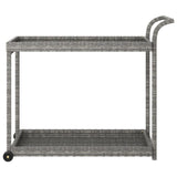 Bar Cart Grey 100x45x83 cm Poly Rattan - Side View