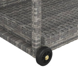 Bar Cart Grey 100x45x83 cm Poly Rattan - 45-Degree Angle