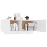 Bedside Cabinet White 100x35x40 cm Engineered Wood - Top-Down View