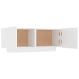 Bedside Cabinet White 100x35x40 cm Engineered Wood - Rear View