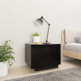 Bedside Cabinet Black 100x35x40 cm Engineered Wood - Side View