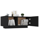 Bedside Cabinet Black 100x35x40 cm Engineered Wood - Top-Down View