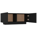 Bedside Cabinet Black 100x35x40 cm Engineered Wood - Rear View