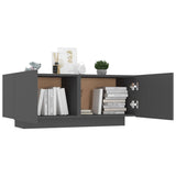 Bedside Cabinet Grey 100x35x40 cm Engineered Wood - Top-Down View