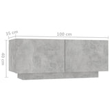 Bedside Cabinet Concrete Grey 100x35x40 cm Engineered Wood - Extra Image