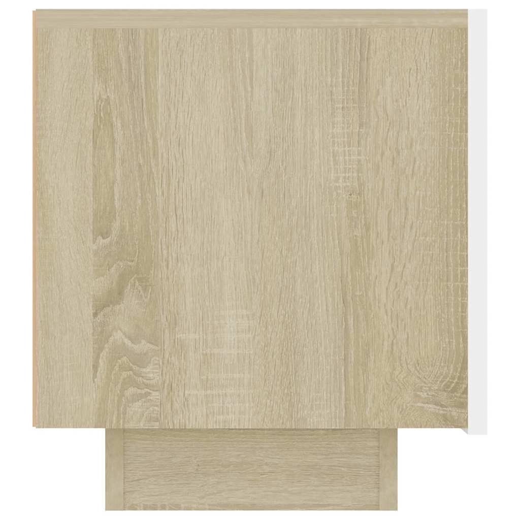 Bedside Cabinet White and Sonoma Oak 100x35x40 cm Engineered Wood