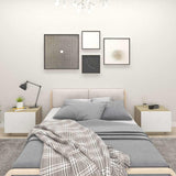 Bedside Cabinet White and Sonoma Oak 100x35x40 cm Engineered Wood