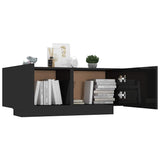 Bedside Cabinet High Gloss Black 100x35x40 cm Engineered Wood - Top-Down View