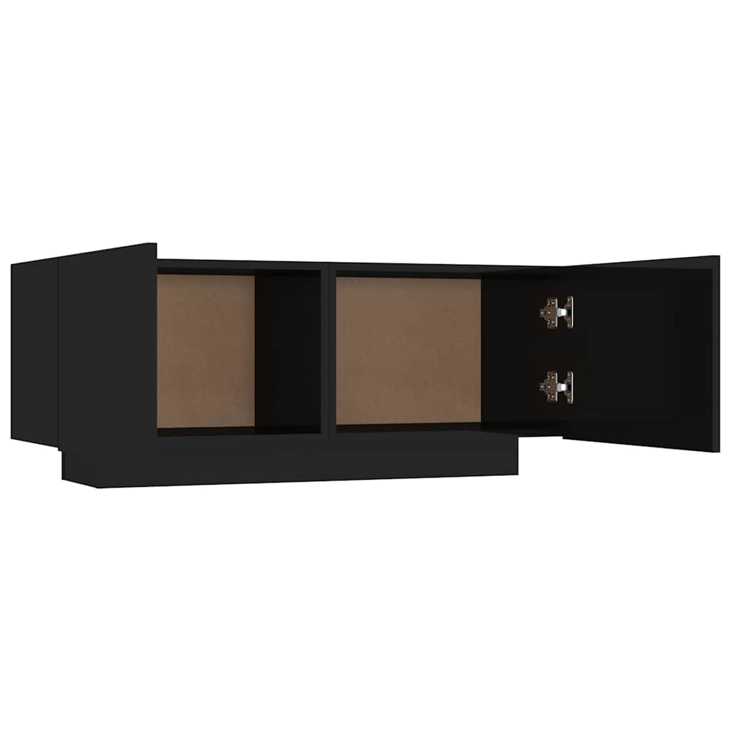 Bedside Cabinet High Gloss Black 100x35x40 cm Engineered Wood