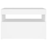 Bedside Cabinet & LED Lights 2 pcs White 60x35x40 cm Engineered Wood