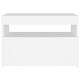 Bedside Cabinet & LED Lights 2 pcs White 60x35x40 cm Engineered Wood - Extra Image