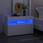 Bedside Cabinet & LED Lights 2 pcs White 60x35x40 cm