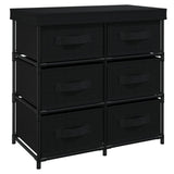 Storage Cabinet with 6 Drawers 55x29x55 cm Black Steel - Front View
