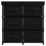 Storage Cabinet with 6 Drawers 55x29x55 cm Black Steel