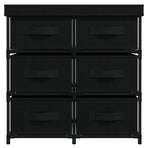 Storage Cabinet with 6 Drawers 55x29x55 cm Black Steel