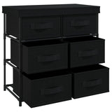 Storage Cabinet with 6 Drawers 55x29x55 cm Black Steel - 45-Degree Angle