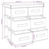 Storage Cabinet with 6 Drawers 55x29x55 cm Black Steel - Low Angle