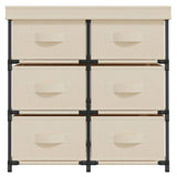 Storage Cabinet with 6 Drawers 55x29x55 cm Cream Steel