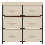 Storage Cabinet with 6 Drawers 55x29x55 cm Cream Steel
