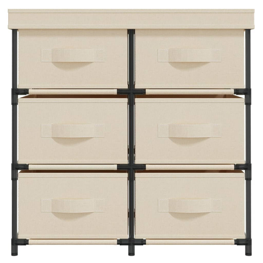 Storage Cabinet with 6 Drawers 55x29x55 cm Cream Steel