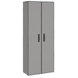 Shoe Cabinet Grey 60x30x166 cm Fabric - Front View