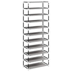Shoe Cabinet Grey 60x30x166 cm Fabric