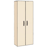 Shoe Cabinet Cream 60x30x166 cm Fabric - Front View