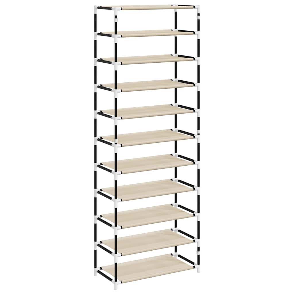 Shoe Cabinet Cream 60x30x166 cm Fabric