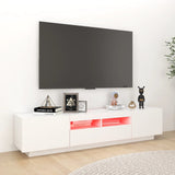 TV Cabinet with LED Lights White 180x35x40 cm - Side View